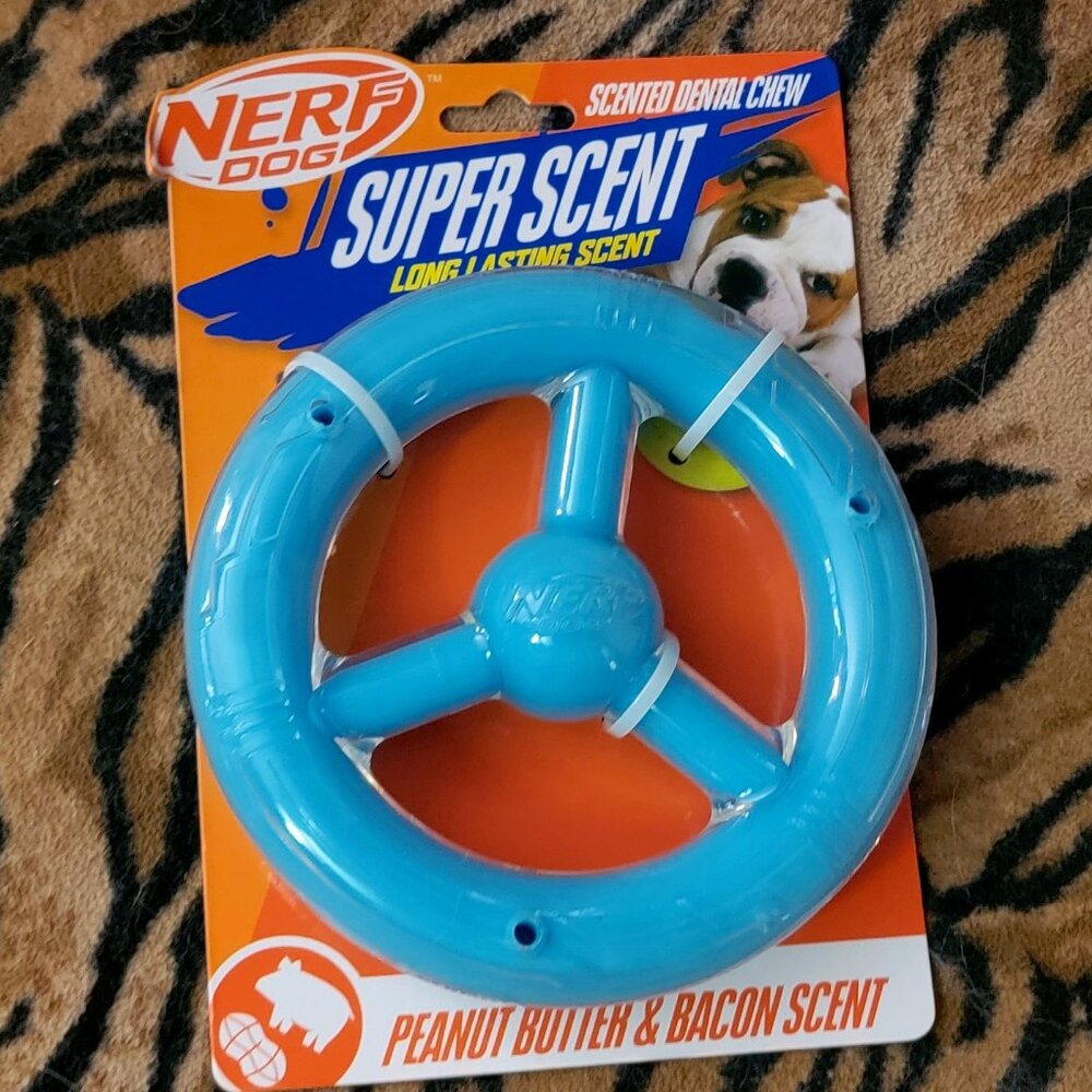 Nerf Dog Puppy Chew Toy Super Scent Peanutbutter and Bacon New each.